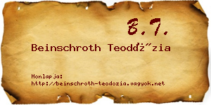 Beinschroth Teodózia névjegykártya